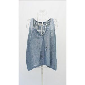 Abercrombie & Fitch Blue Grey Crocheted Crop Top